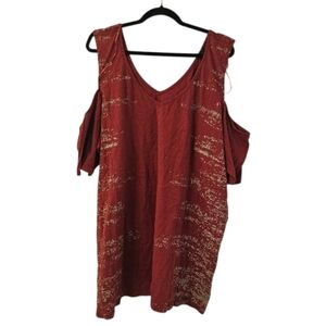 Multi-Coloured mblm Women's Cold Shoulder V-Neck Top
